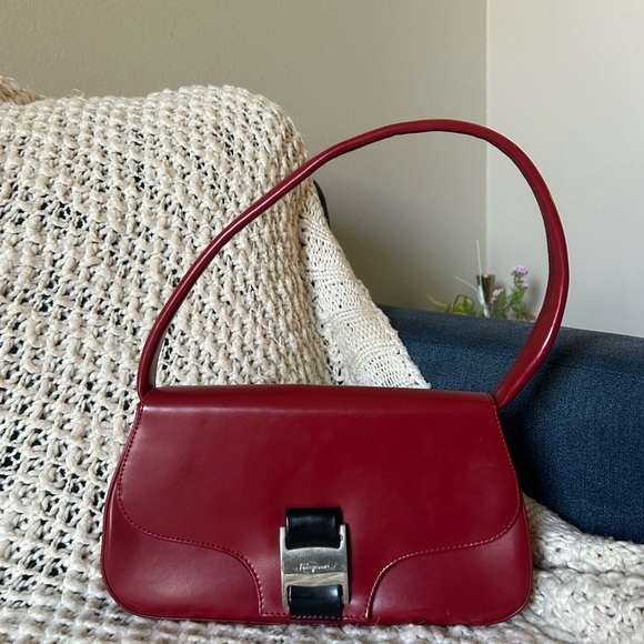 Salvatore Ferragamo Handbags - Ferragamo Red Leather Shoulder Bag
